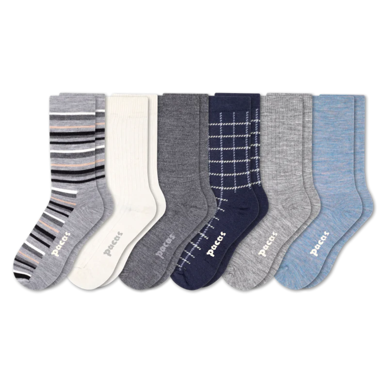 6 Pack - Women's Light-Weight Crew Pacas Socks - Image 114