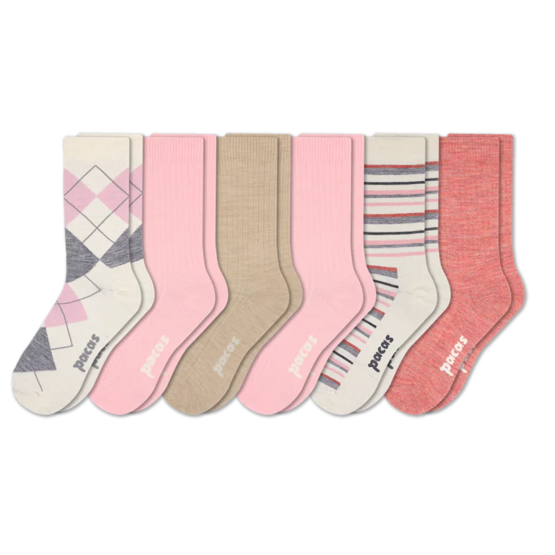 6 Pack - Women's Light-Weight Crew Pacas Socks - Image 118