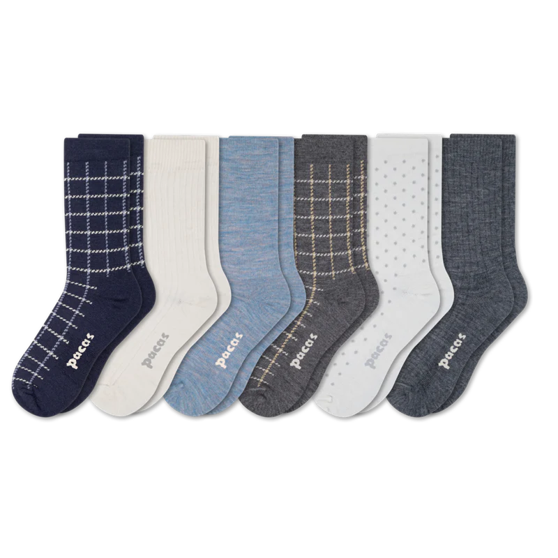 6 Pack - Women's Light-Weight Crew Pacas Socks - Image 119
