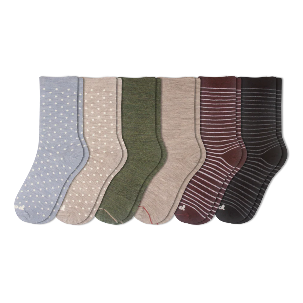 6 Pack - Women's Light-Weight Crew Pacas Socks - Image 12