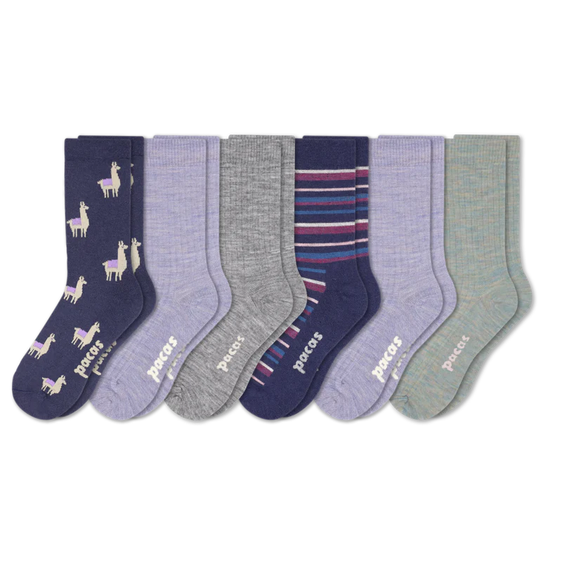 6 Pack - Women's Light-Weight Crew Pacas Socks - Image 121