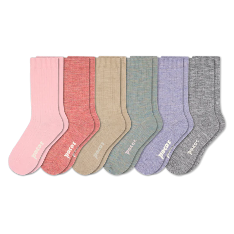 6 Pack - Women's Light-Weight Crew Pacas Socks - Image 122
