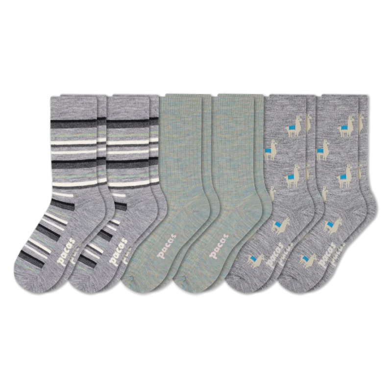 6 Pack - Women's Light-Weight Crew Pacas Socks - Image 125