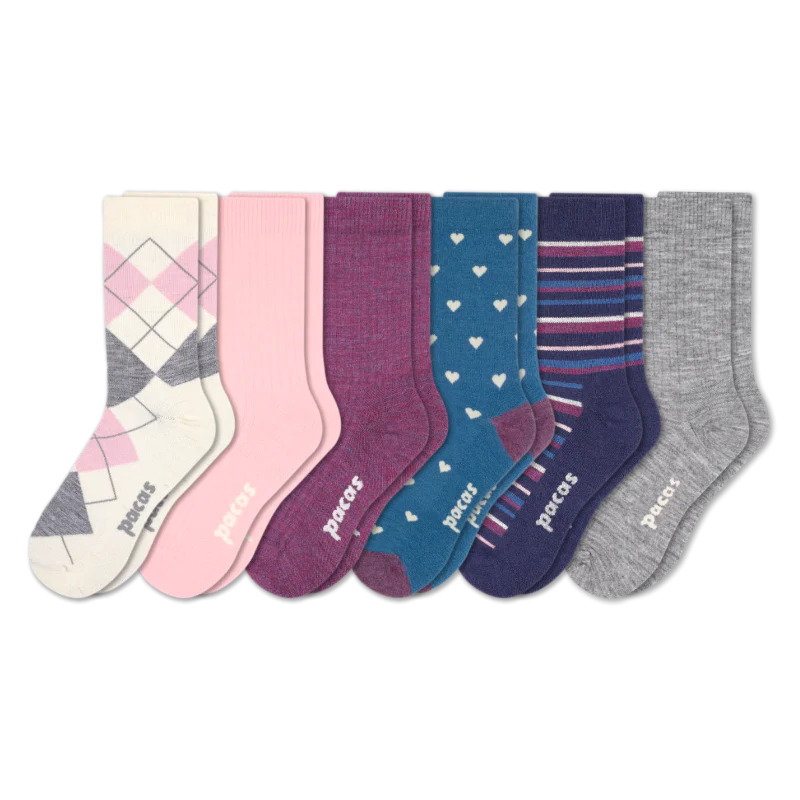 6 Pack - Women's Light-Weight Crew Pacas Socks - Image 126