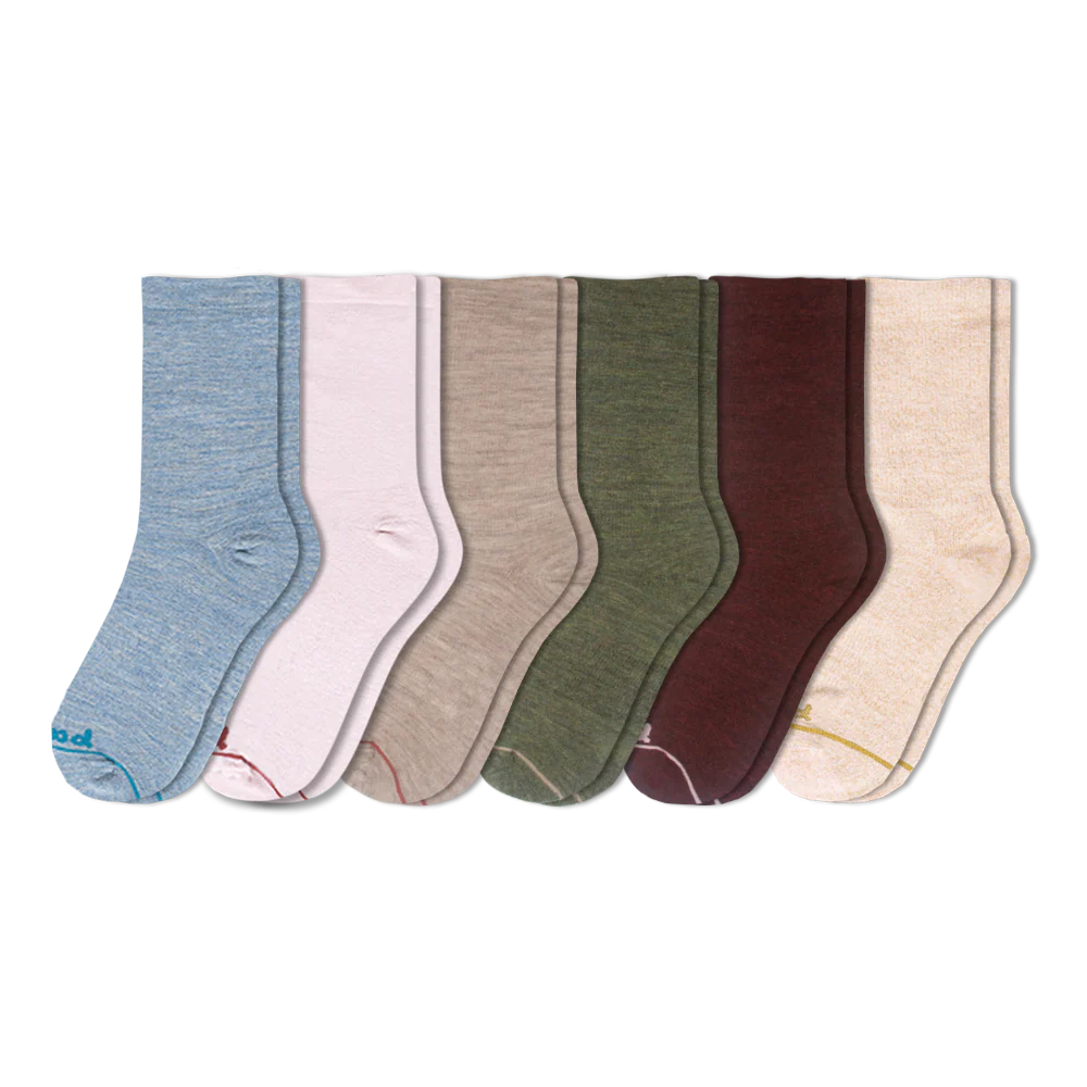 6 Pack - Women's Light-Weight Crew Pacas Socks - Image 13