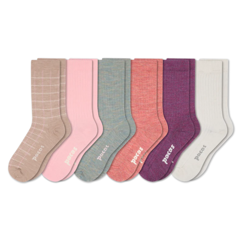 6 Pack - Women's Light-Weight Crew Pacas Socks - Image 139