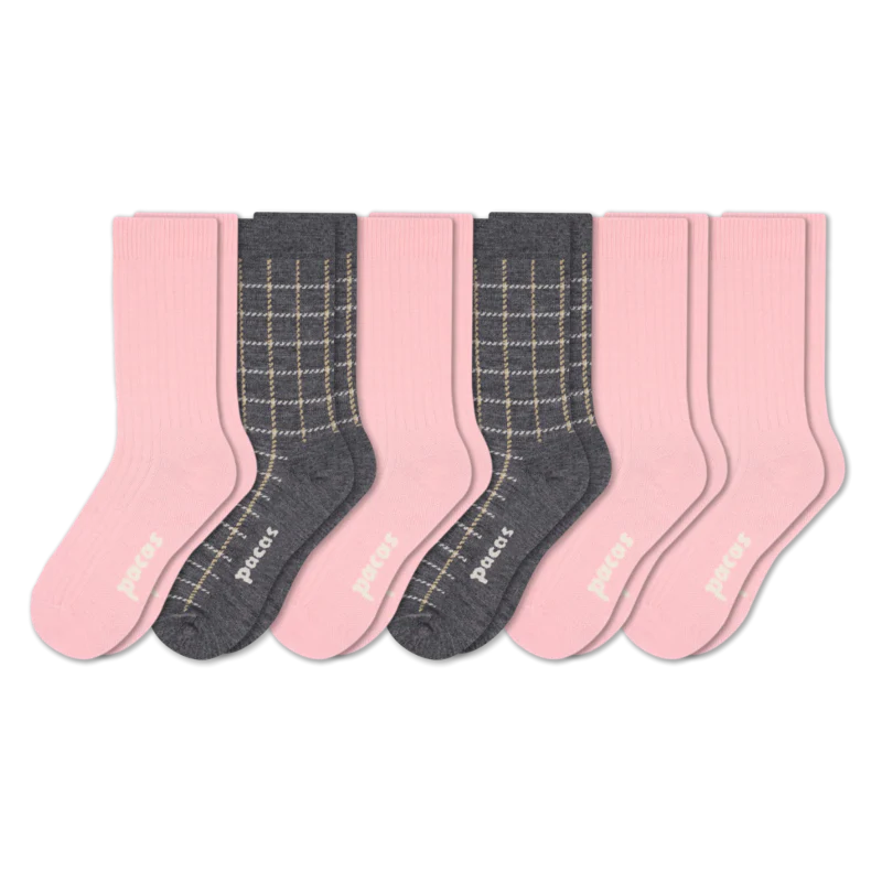 6 Pack - Women's Light-Weight Crew Pacas Socks - Image 160