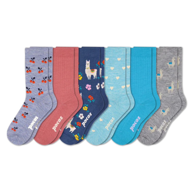 6 Pack - Women's Light-Weight Crew Pacas Socks - Image 165