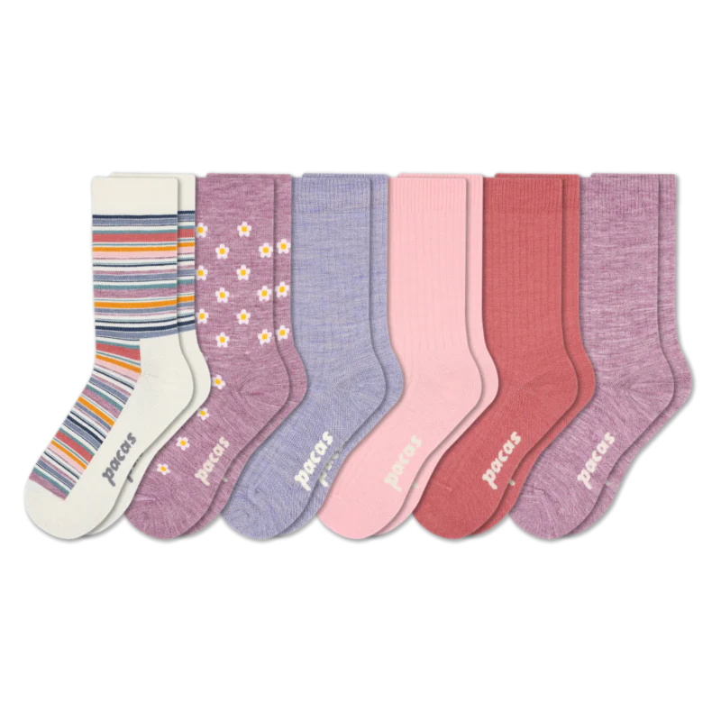 6 Pack - Women's Light-Weight Crew Pacas Socks - Image 166