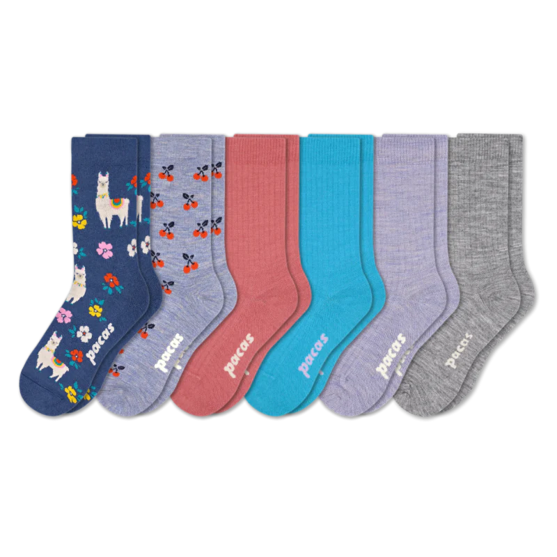 6 Pack - Women's Light-Weight Crew Pacas Socks - Image 169