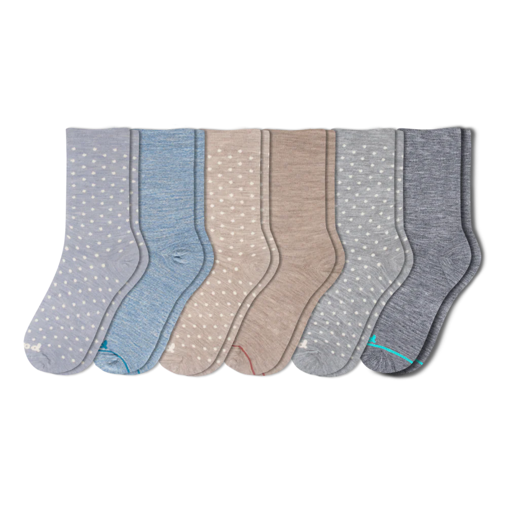 6 Pack - Women's Light-Weight Crew Pacas Socks - Image 18