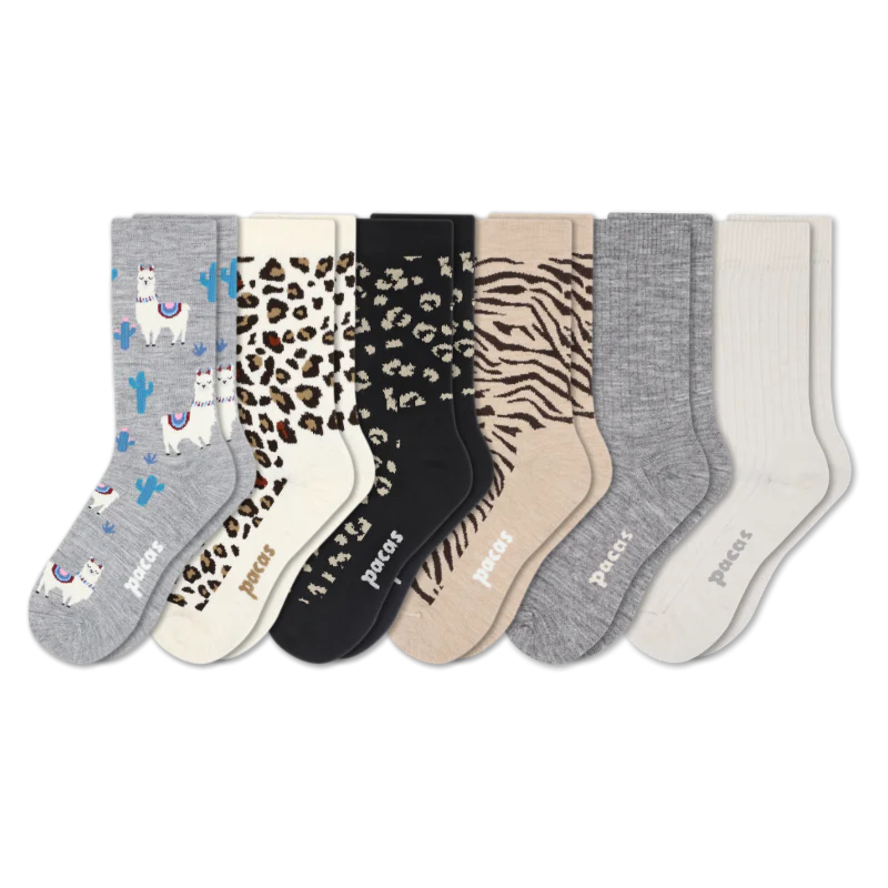6 Pack - Women's Light-Weight Crew Pacas Socks - Image 189