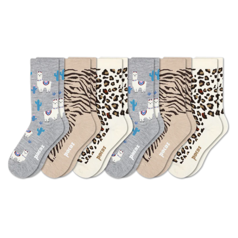 6 Pack - Women's Light-Weight Crew Pacas Socks - Image 201