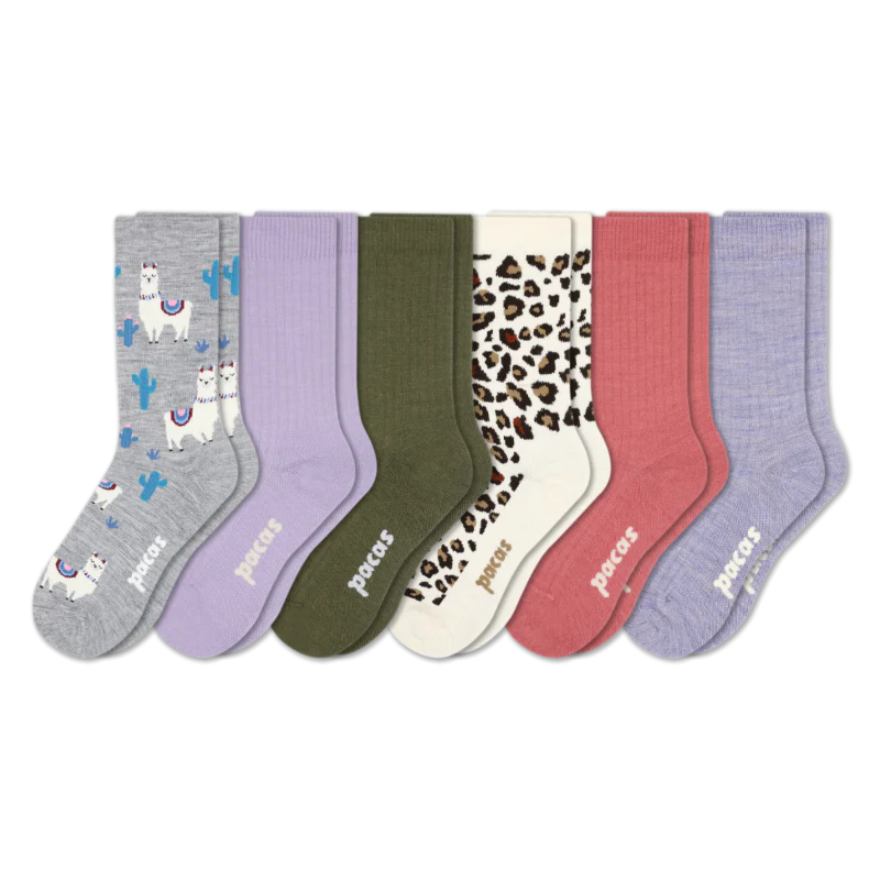 6 Pack - Women's Light-Weight Crew Pacas Socks - Image 202
