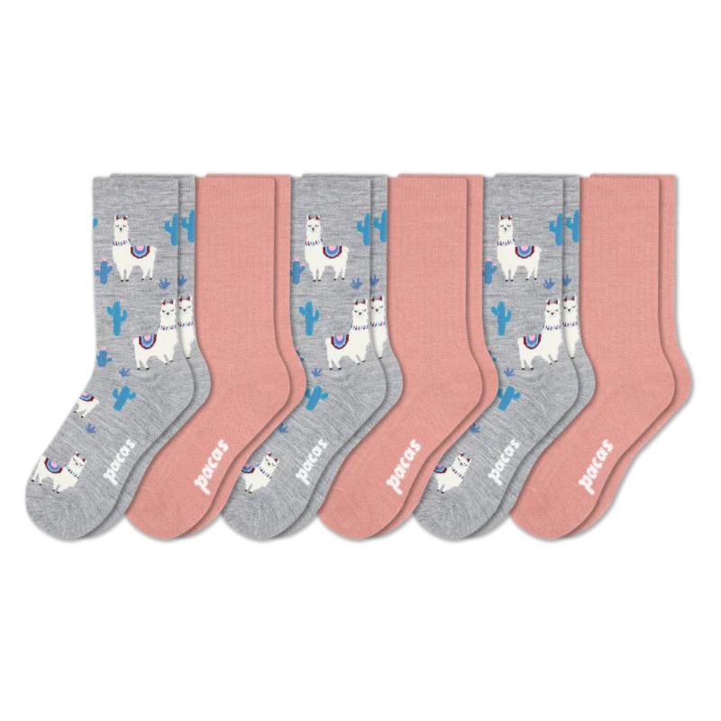 6 Pack - Women's Light-Weight Crew Pacas Socks - Image 207