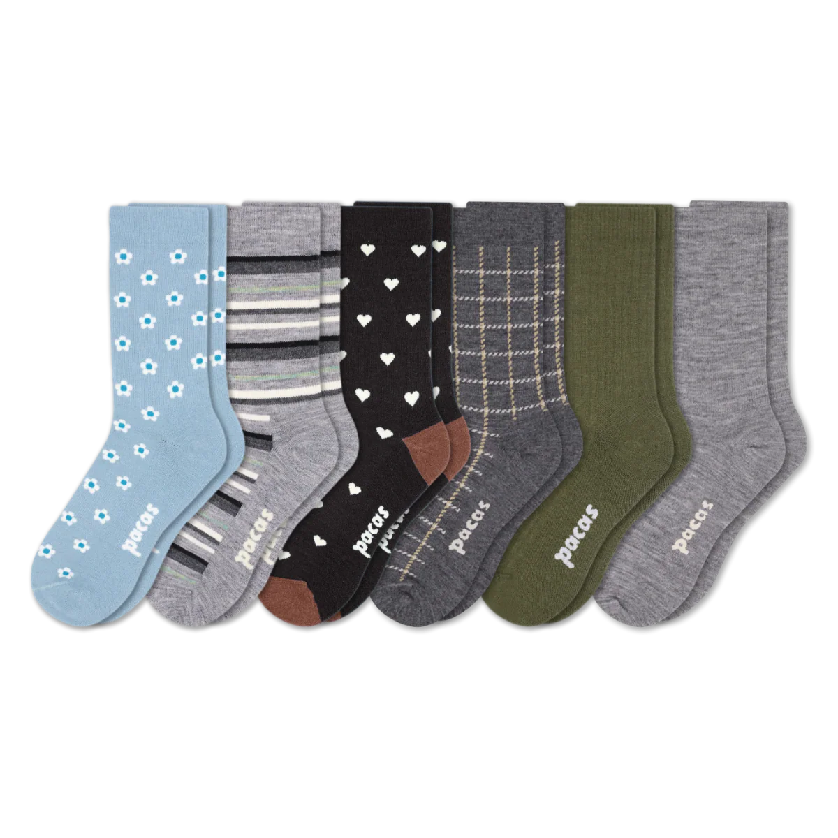 6 Pack - Women's Light-Weight Crew Pacas Socks - Image 210