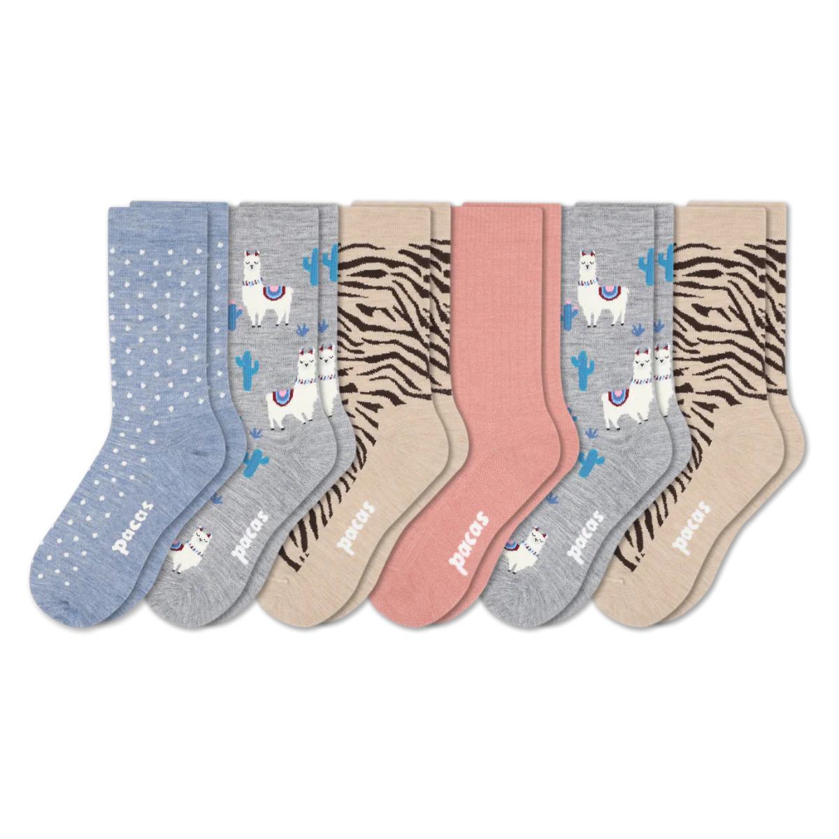 6 Pack - Women's Light-Weight Crew Pacas Socks - Image 212