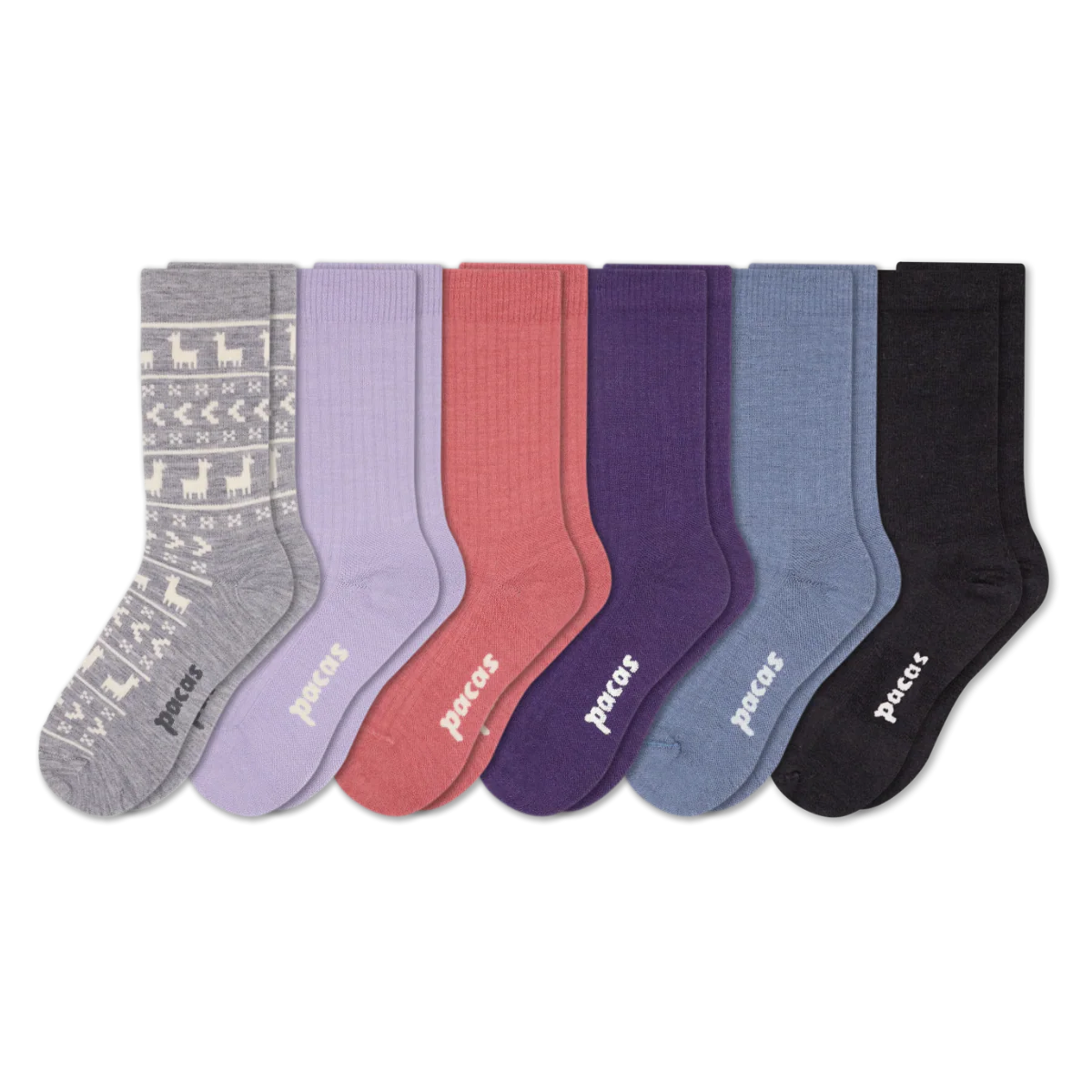 6 Pack - Women's Light-Weight Crew Pacas Socks - Image 214
