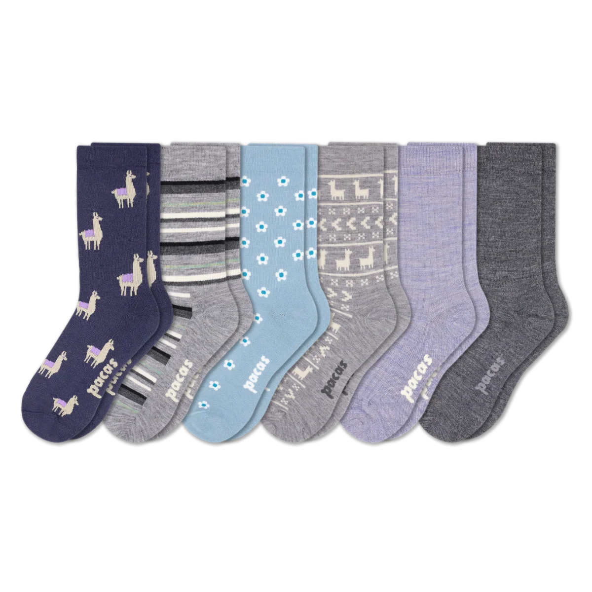 6 Pack - Women's Light-Weight Crew Pacas Socks - Image 215
