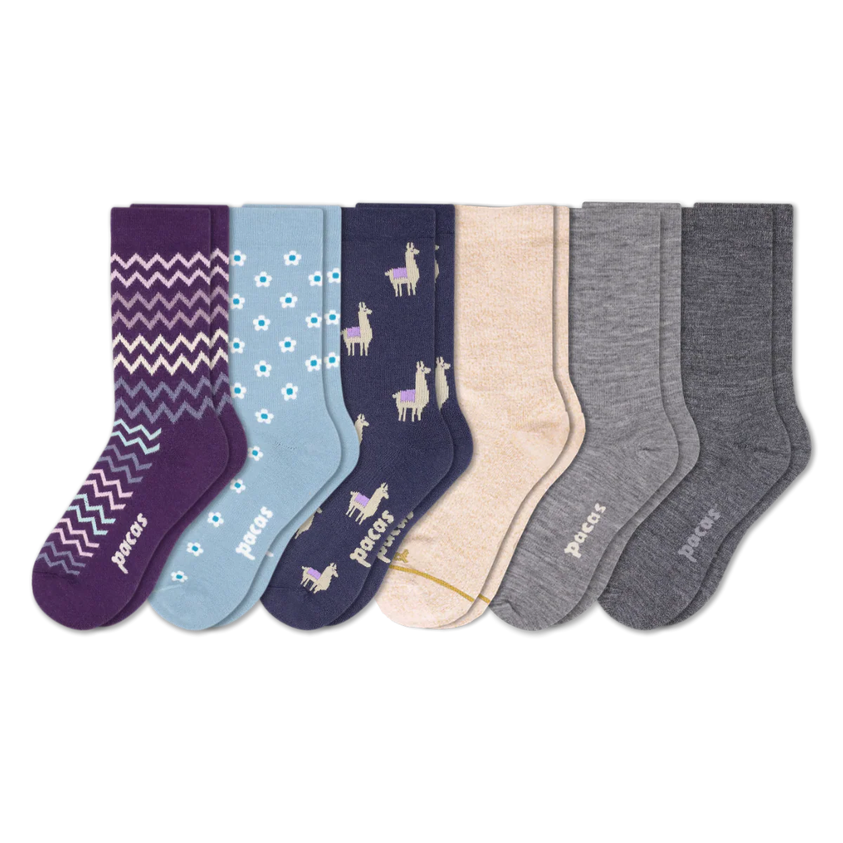 6 Pack - Women's Light-Weight Crew Pacas Socks - Image 216