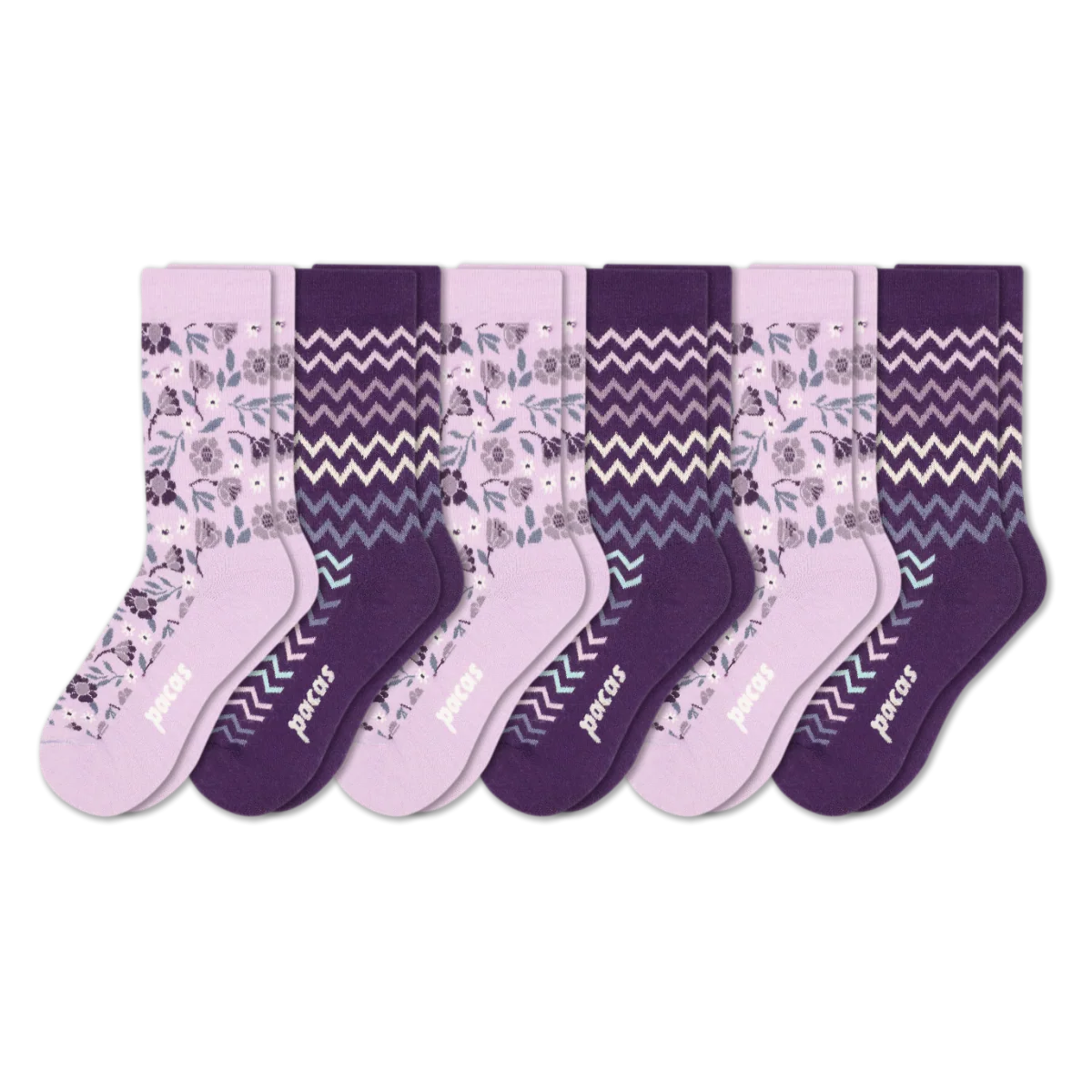 6 Pack - Women's Light-Weight Crew Pacas Socks - Image 219