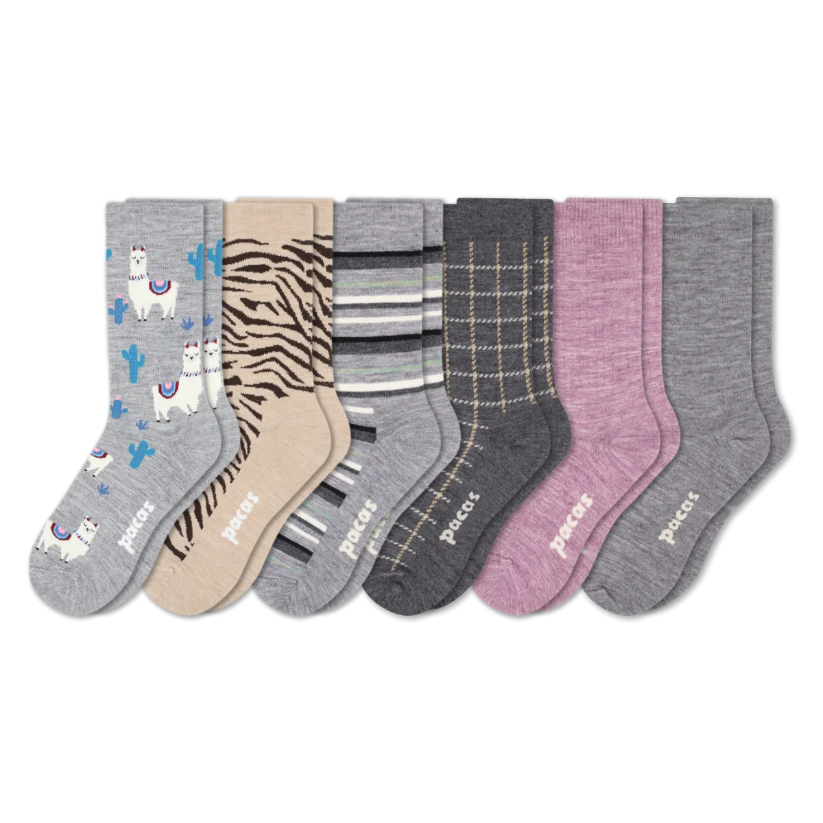6 Pack - Women's Light-Weight Crew Pacas Socks - Image 220