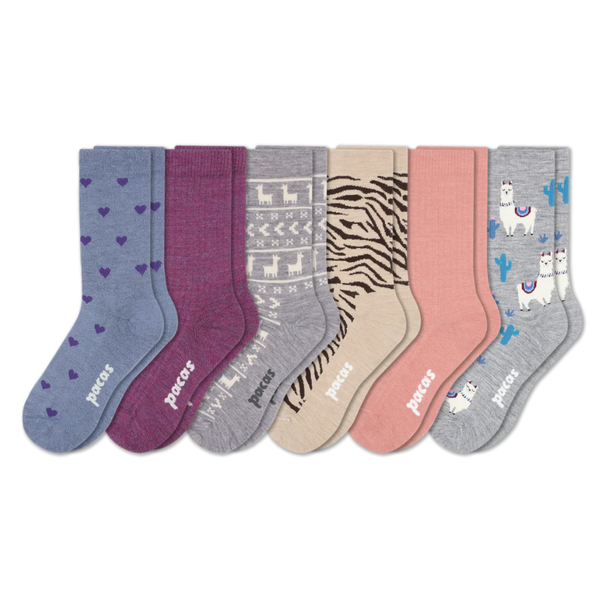 6 Pack - Women's Light-Weight Crew Pacas Socks - Image 221