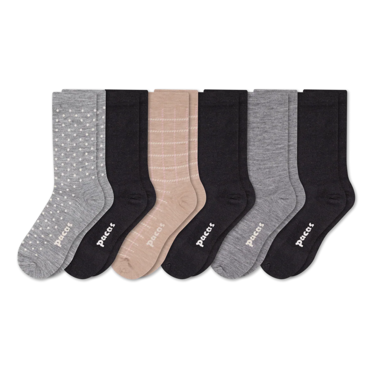 6 Pack - Women's Light-Weight Crew Pacas Socks - Image 227