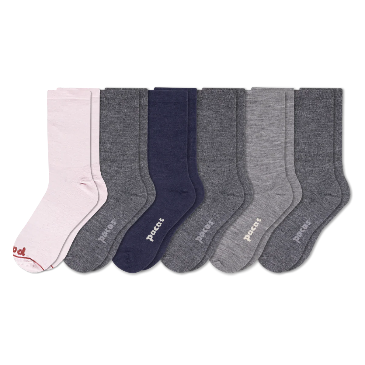 6 Pack - Women's Light-Weight Crew Pacas Socks - Image 228