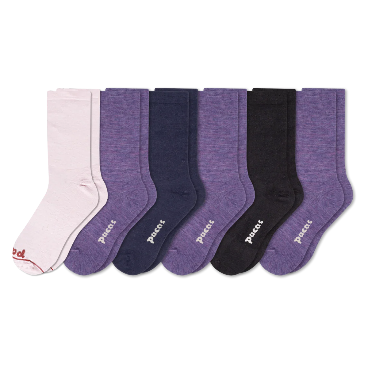 6 Pack - Women's Light-Weight Crew Pacas Socks - Image 230