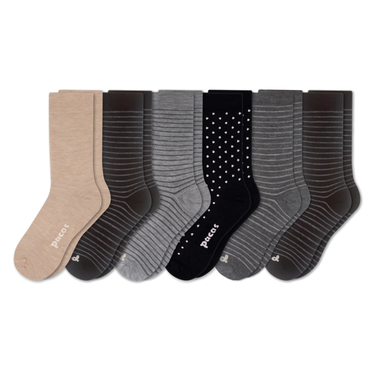 6 Pack - Women's Light-Weight Crew Pacas Socks - Image 231