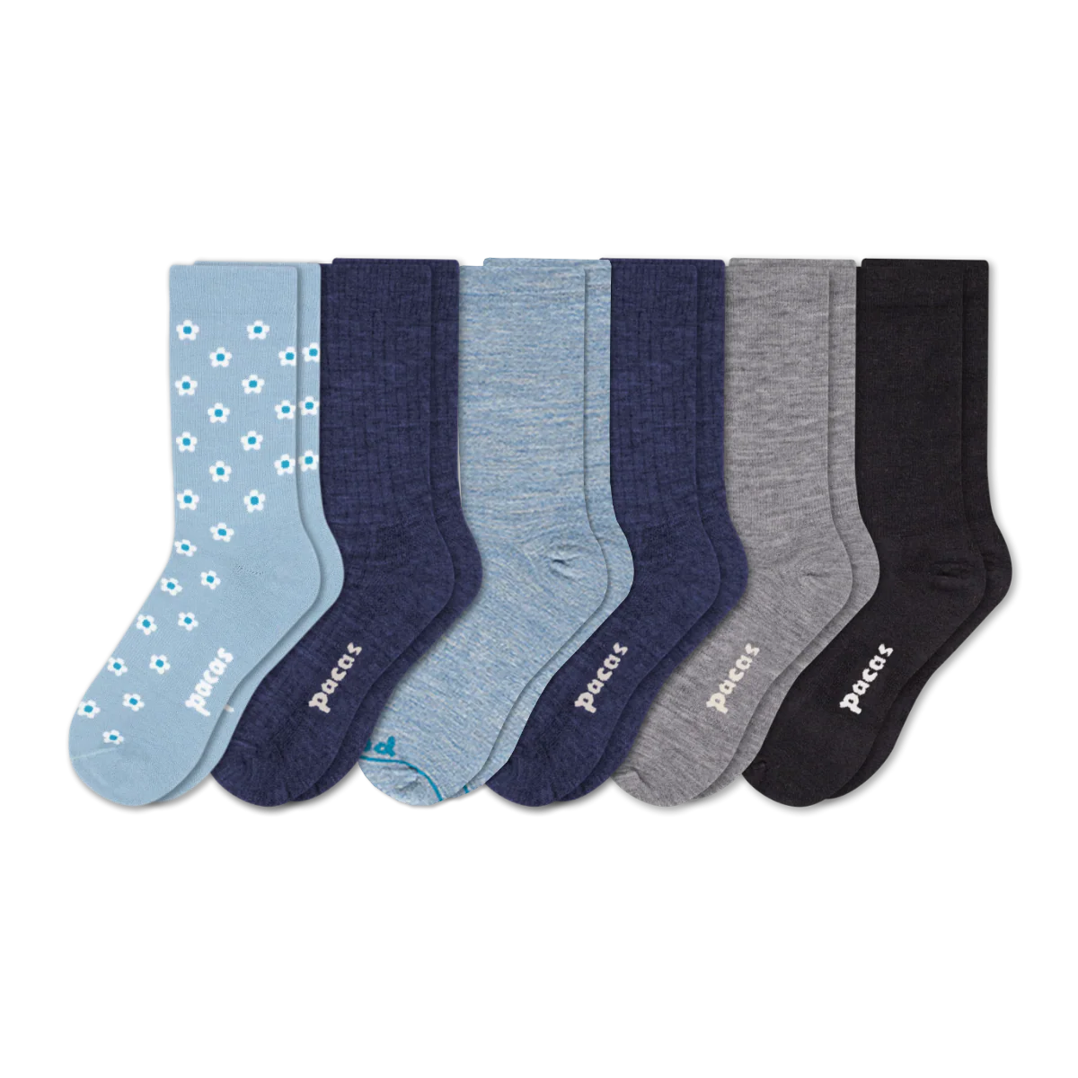 6 Pack - Women's Light-Weight Crew Pacas Socks - Image 233