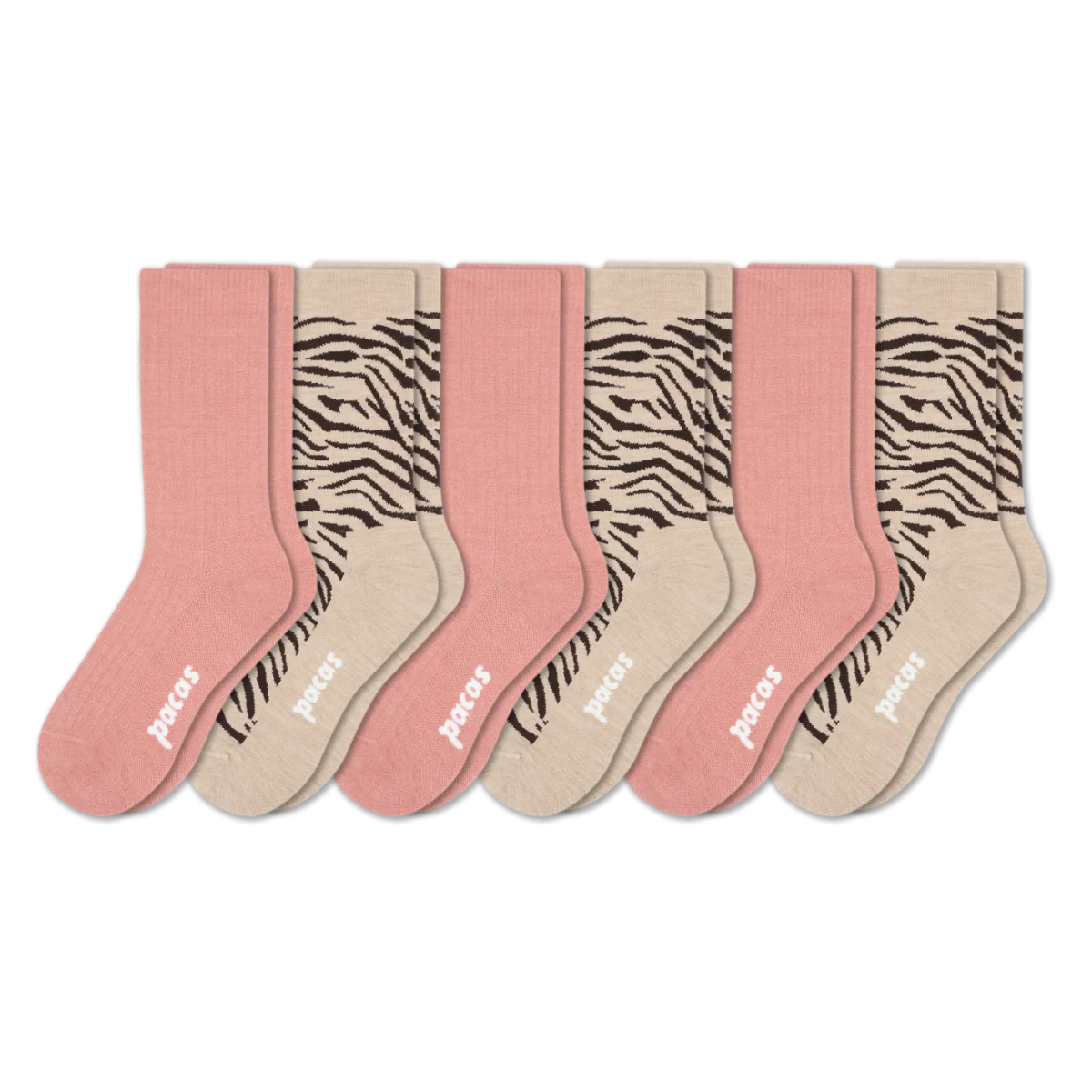 6 Pack - Women's Light-Weight Crew Pacas Socks - Image 236