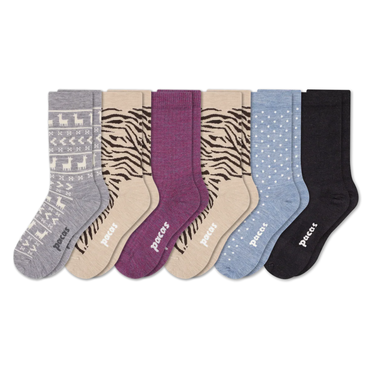 6 Pack - Women's Light-Weight Crew Pacas Socks - Image 237