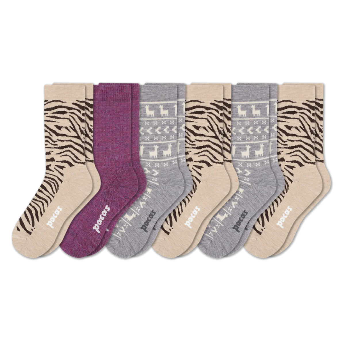6 Pack - Women's Light-Weight Crew Pacas Socks - Image 238