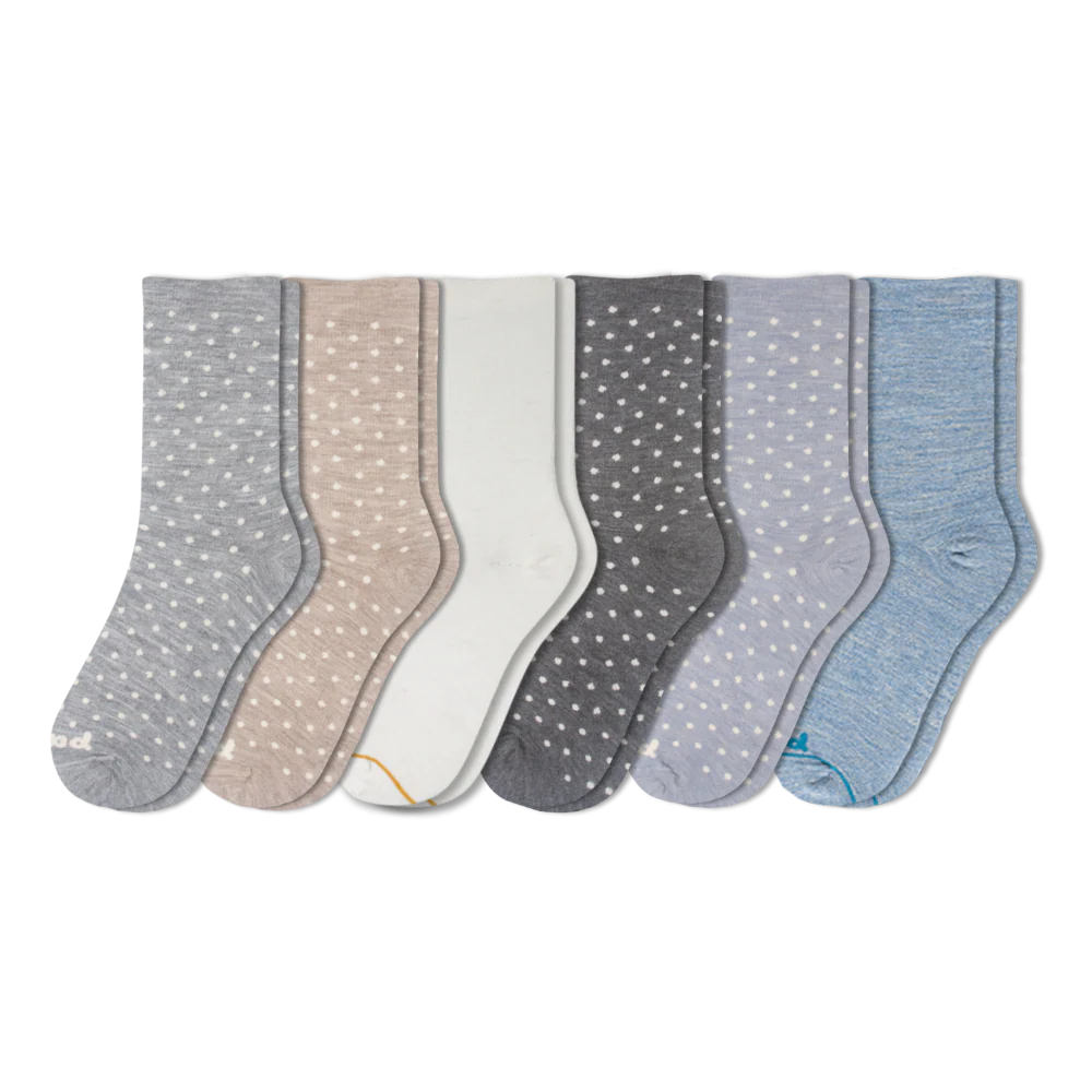 6 Pack - Women's Light-Weight Crew Pacas Socks - Image 24