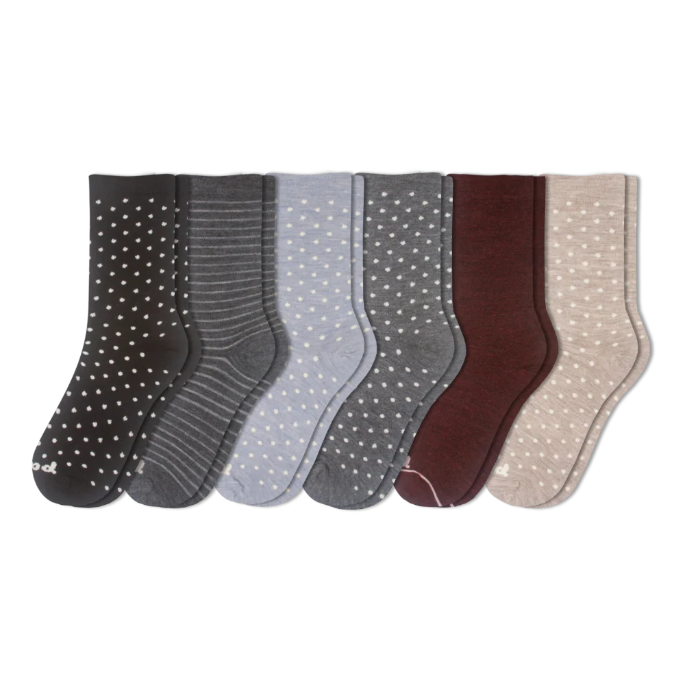 6 Pack - Women's Light-Weight Crew Pacas Socks - Image 27