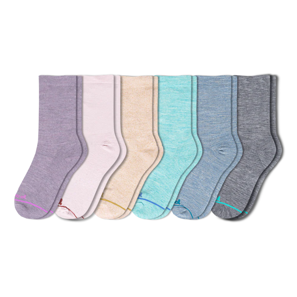 6 Pack - Women's Light-Weight Crew Pacas Socks - Image 3