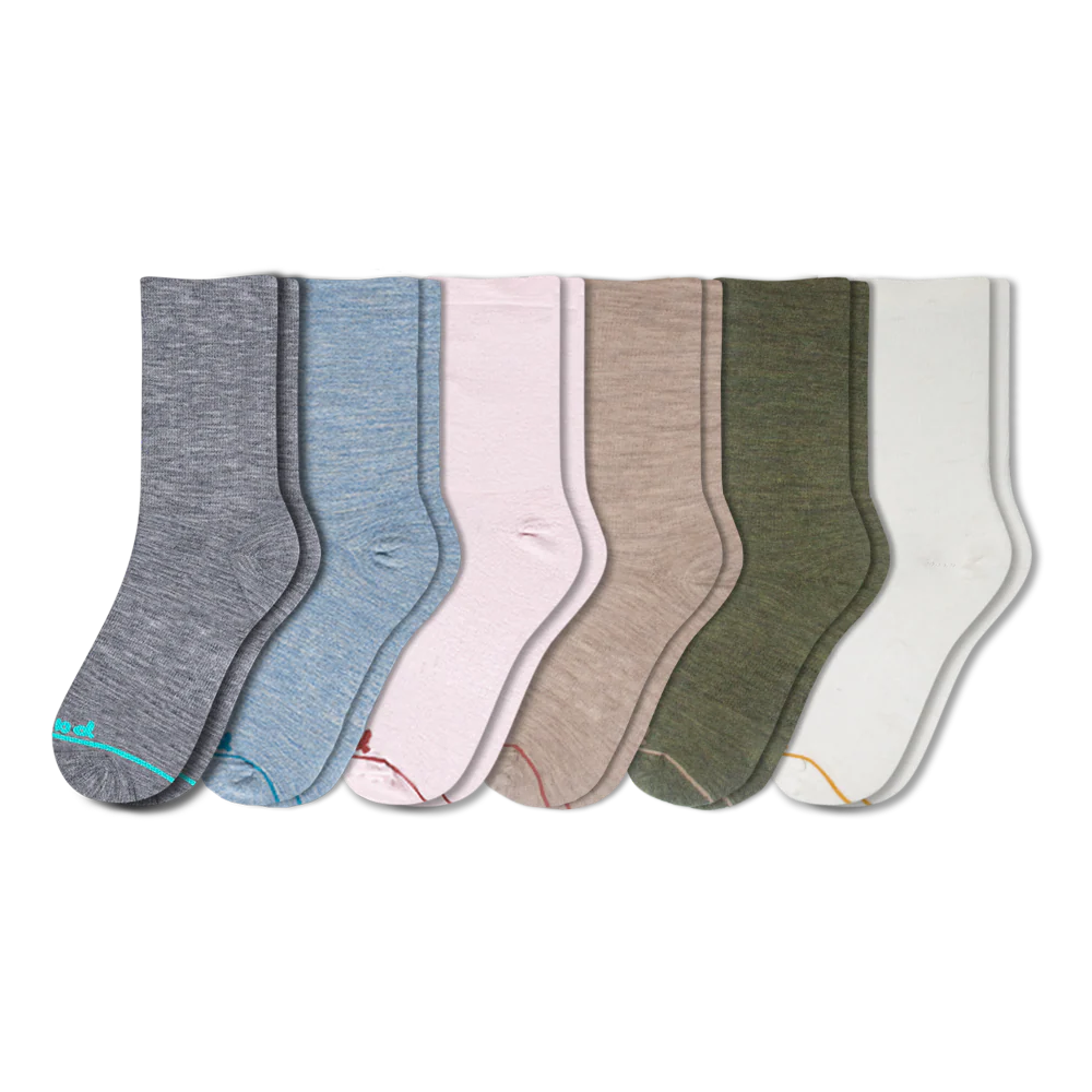 6 Pack - Women's Light-Weight Crew Pacas Socks - Image 31