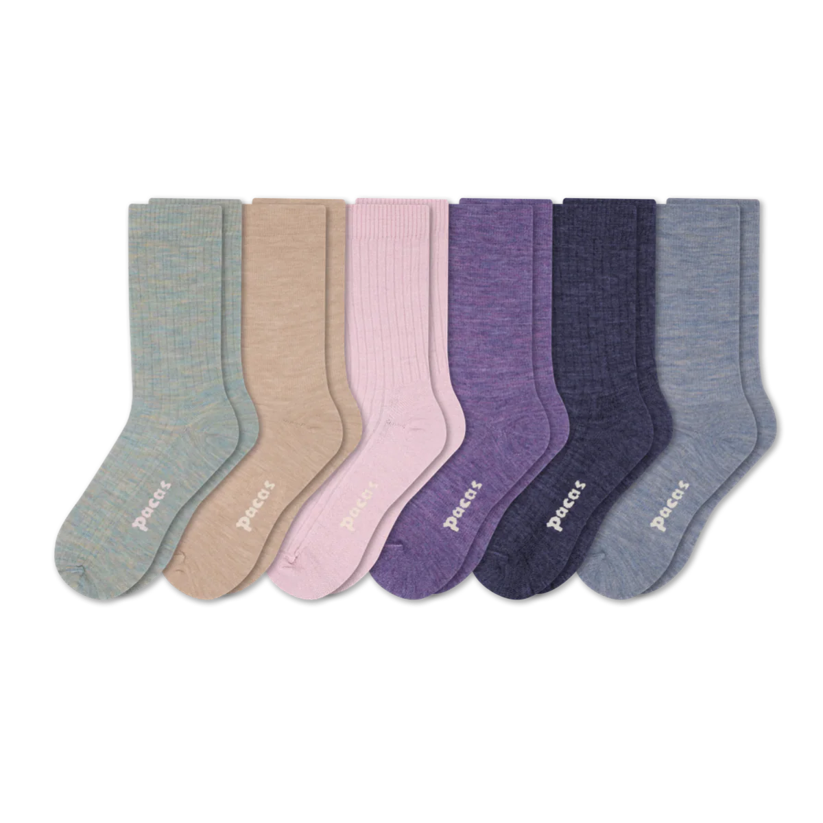 6 Pack - Women's Light-Weight Crew Pacas Socks - Image 41
