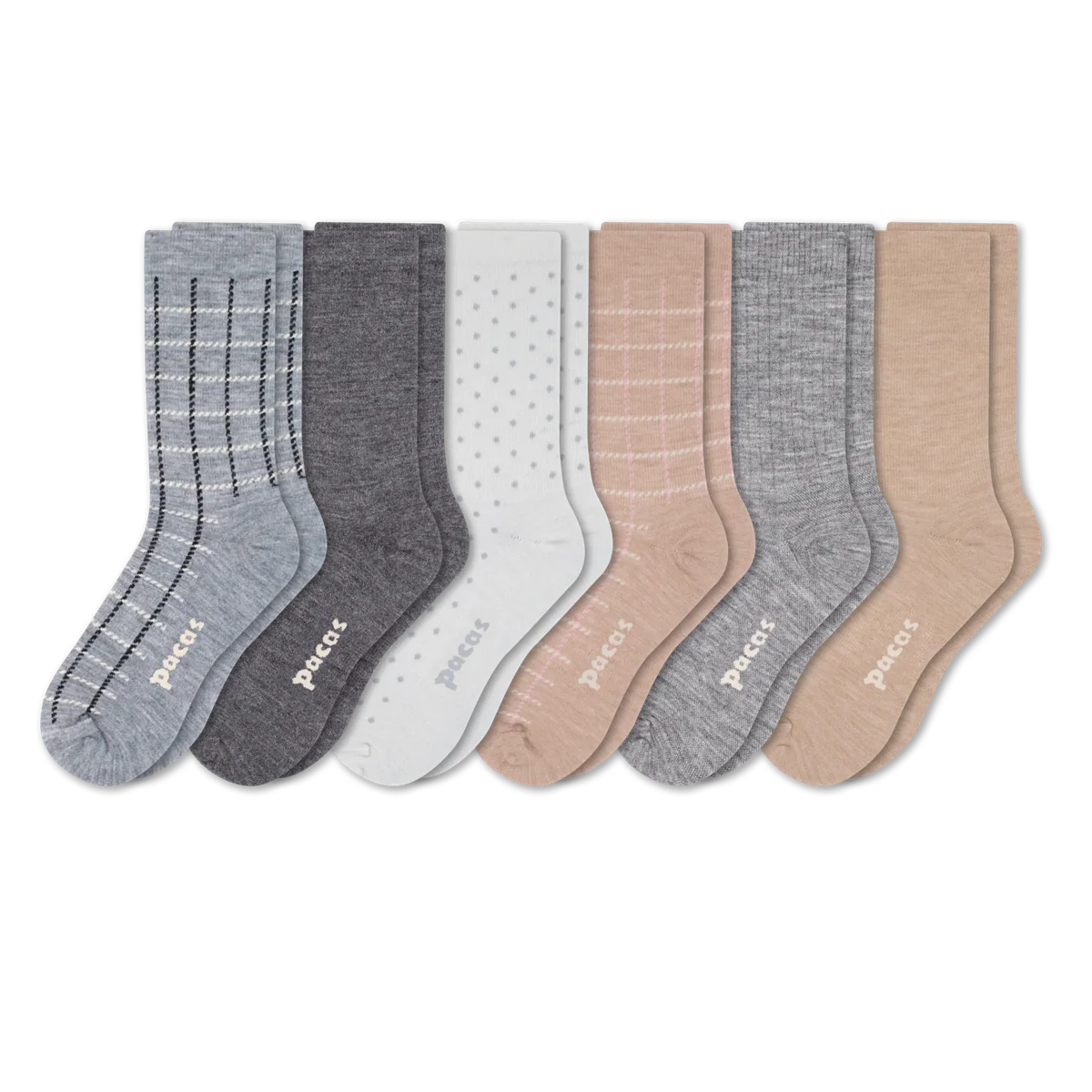 6 Pack - Women's Light-Weight Crew Pacas Socks - Image 43