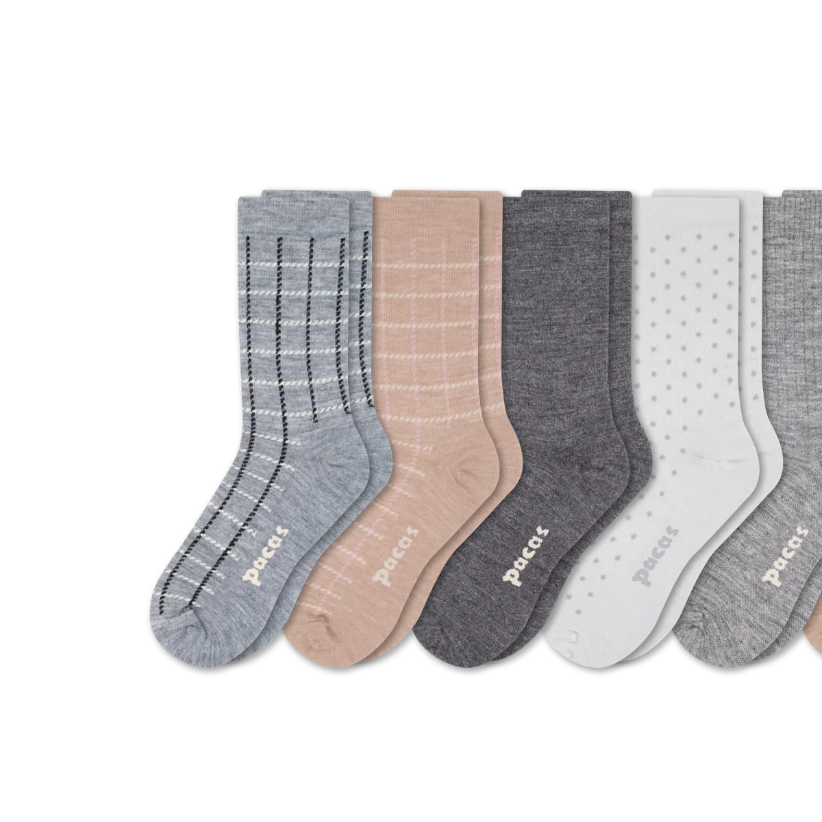 6 Pack - Women's Light-Weight Crew Pacas Socks - Image 44