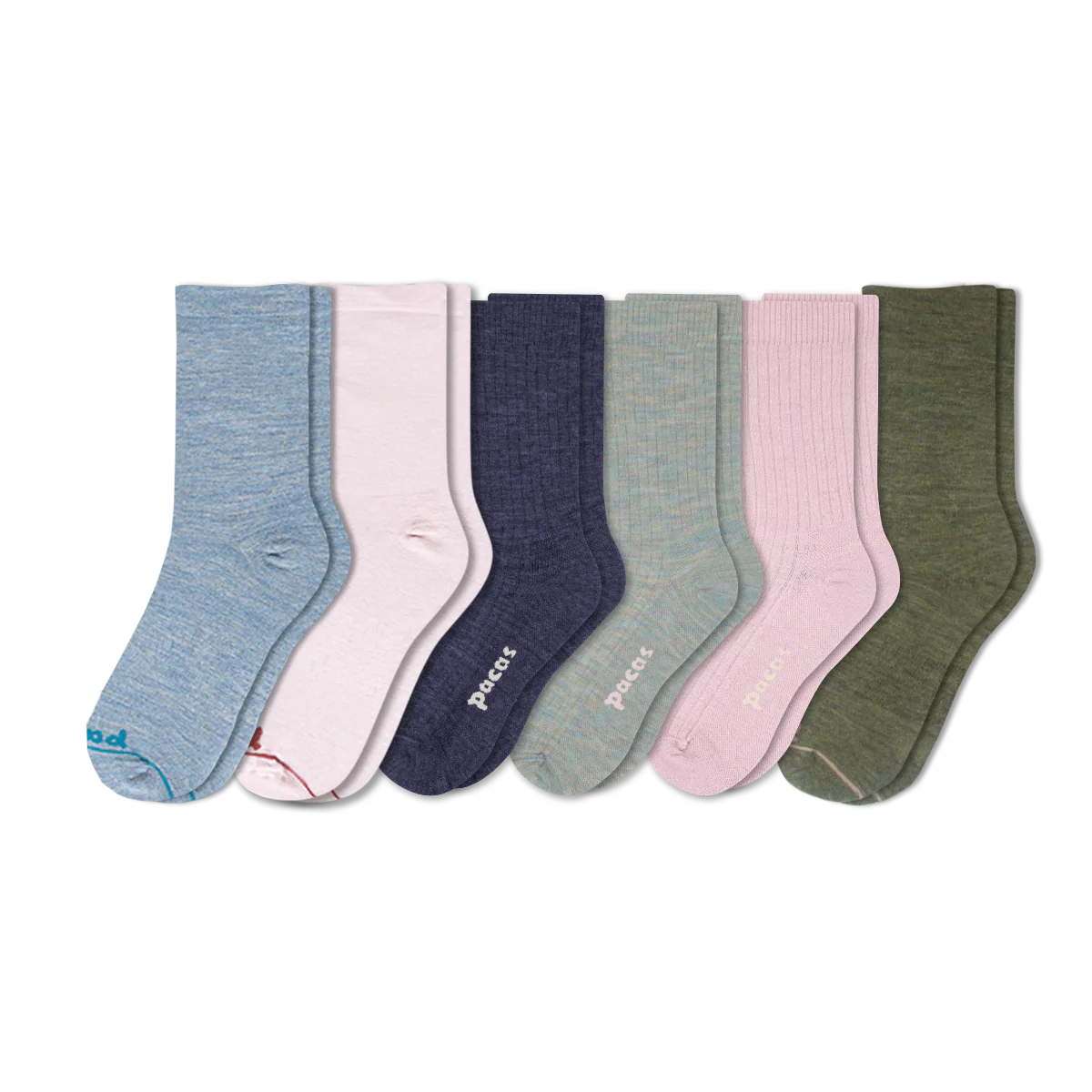 6 Pack - Women's Light-Weight Crew Pacas Socks - Image 49