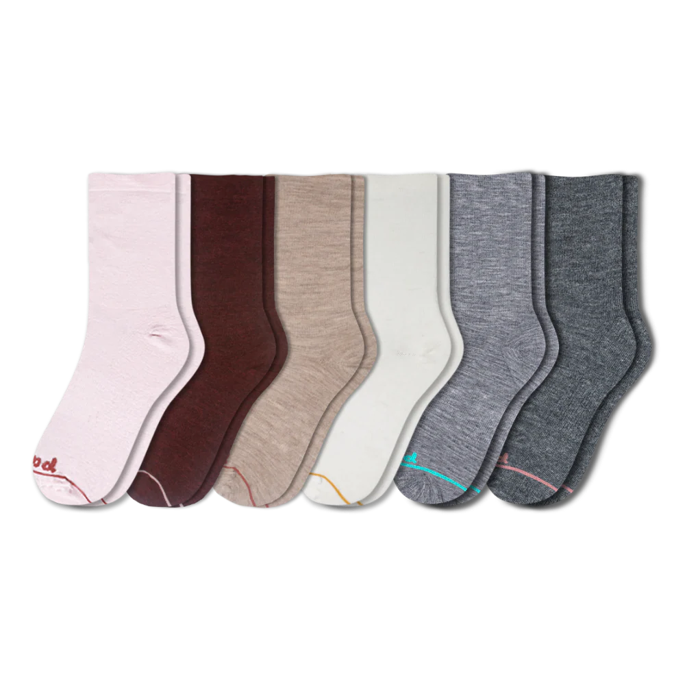 6 Pack - Women's Light-Weight Crew Pacas Socks - Image 5