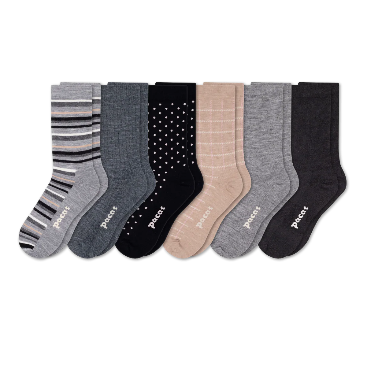 6 Pack - Women's Light-Weight Crew Pacas Socks - Image 56