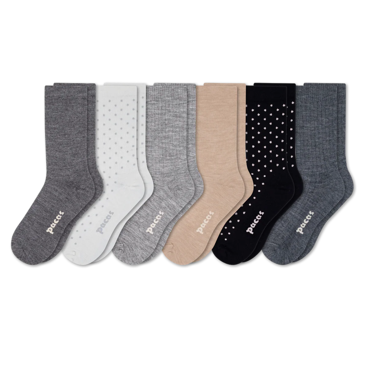 6 Pack - Women's Light-Weight Crew Pacas Socks - Image 58