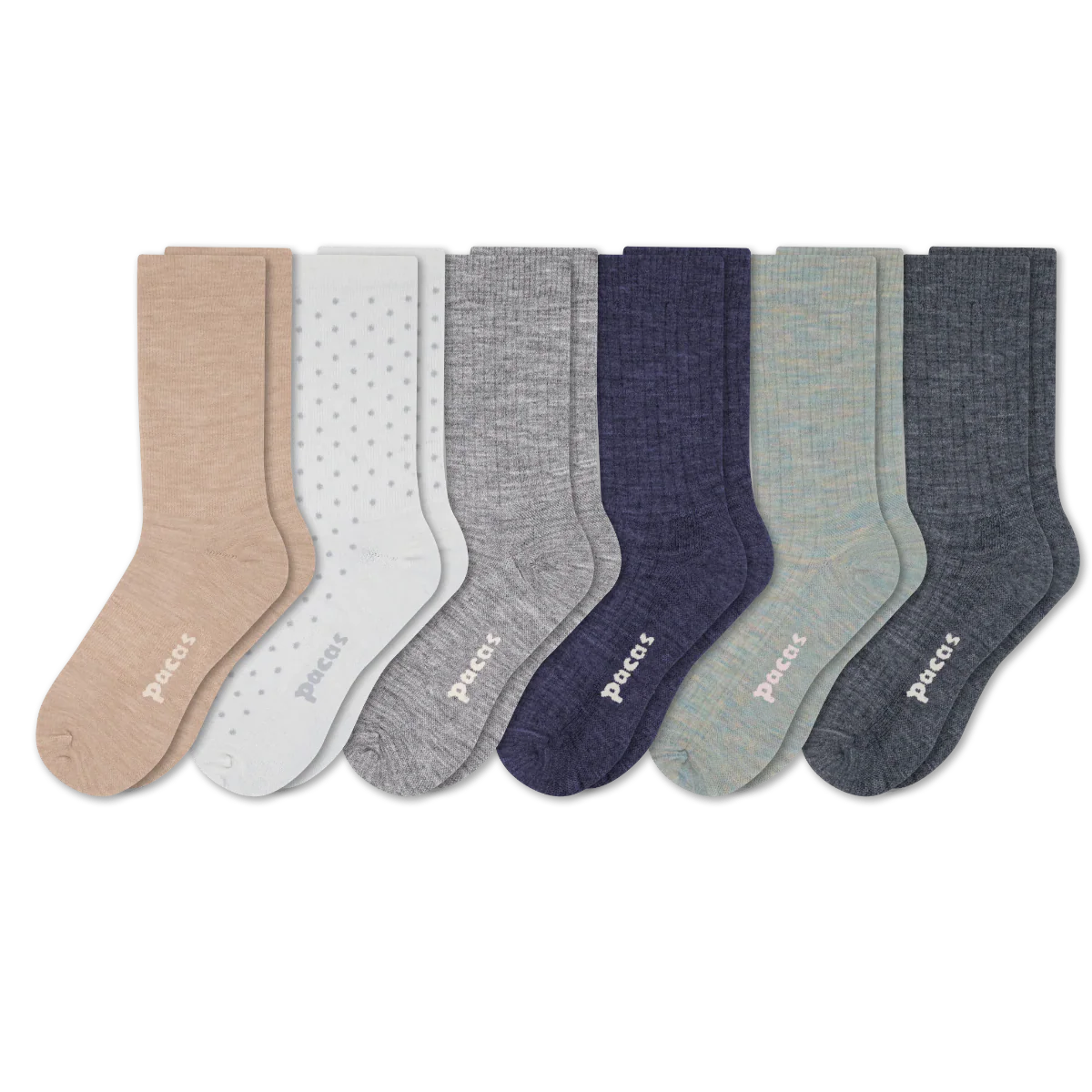 6 Pack - Women's Light-Weight Crew Pacas Socks - Image 61