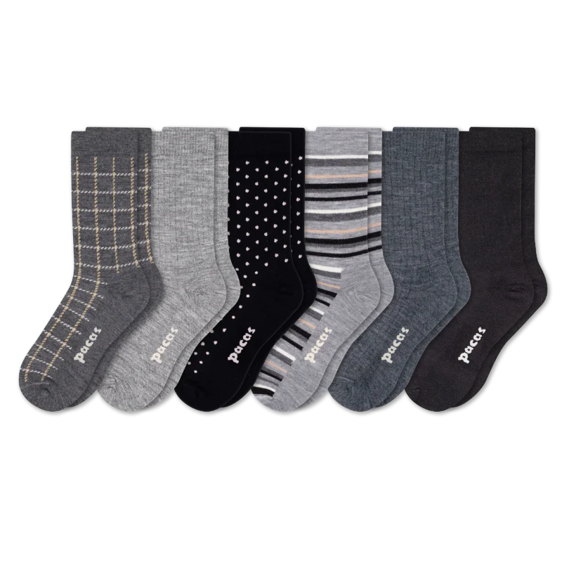 6 Pack - Women's Light-Weight Crew Pacas Socks - Image 65