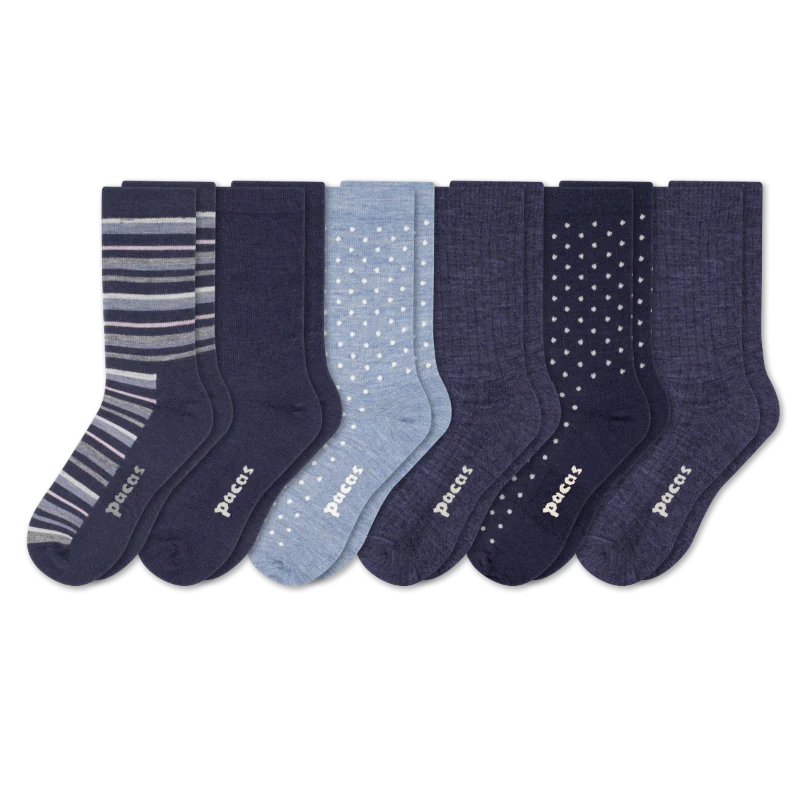 6 Pack - Women's Light-Weight Crew Pacas Socks - Image 66