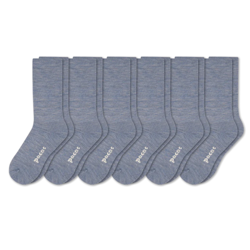 6 Pack - Women's Light-Weight Crew Pacas Socks - Image 67